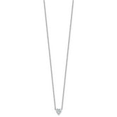 14k White Gold 1/2 carat Lab Grown Diamond VS+ F+ Heart Complete 18 inch Four Prong Pendant Necklace